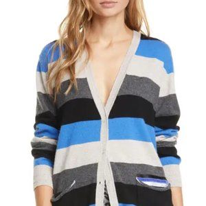 Le Superbe Midnight Rainbow Metallic Wool & Cashmere Boyfriend Cardigan